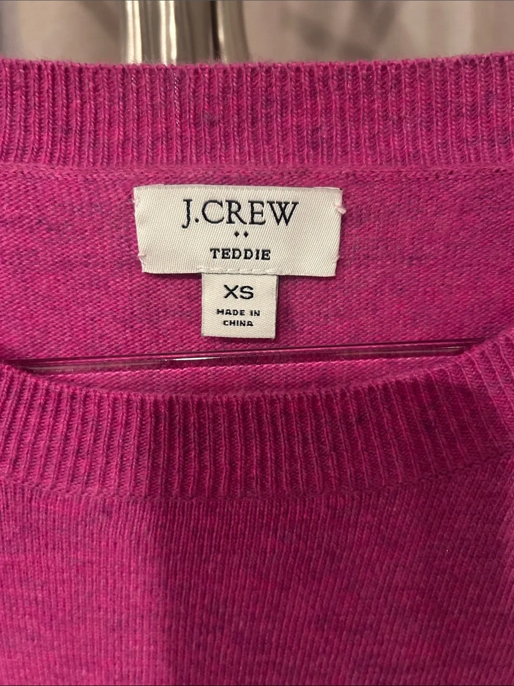 J. Crew Pink/fuchsia Crewneck Sweater